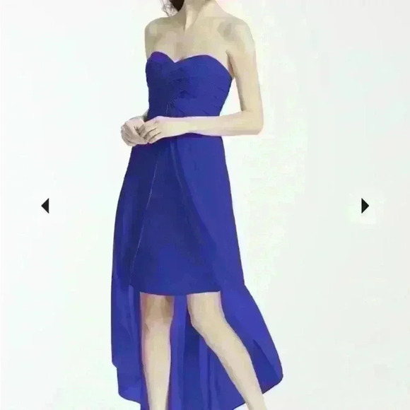 David’s Bridal High Low Navy Blue Strapless Dress Size 4 - Picture 7 of 7